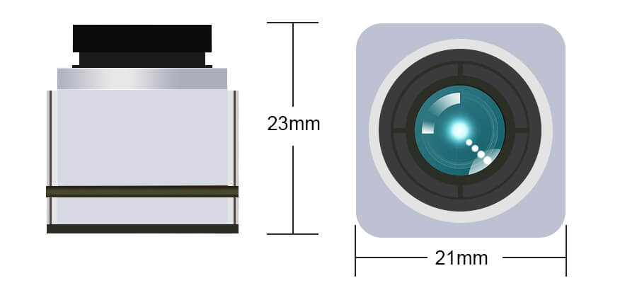 AKK Analog CVBS Thermal Camera size